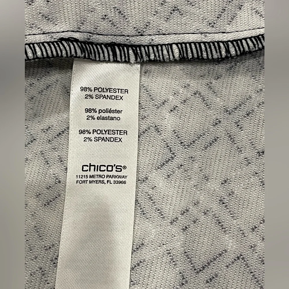Chicos  Penny Chevron Printed Black White Jacket Lightweight Career Size 16 New